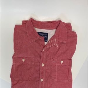 American Eagle men’s red long sleeve button up large